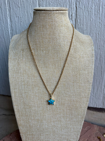 "Stunning Turquoise & Gold Plated Necklace - The Golden Collection"