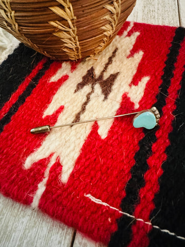 Old Pawn Vintage Navajo Turquoise & Sterling Silver Hat Pin