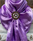 35X35" Solid Lavender Wild Rag / Scarf WRS13 - Crystal Concho Wild Rag Slides - Assorted
