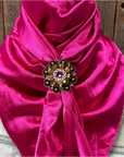 35X35" Solid Fuchsia Wild Rag / Scarf WRS12 - Crystal Concho Wild Rag Slides - Assorted