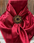 35X35" Solid Burgundy Wild Rag / Scarf WRS14 - Crystal Concho Wild Rag Slides - Assorted