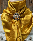 35X35" Solid Mustard Yellow Wild Rag / Scarf WRS19 - Crystal Concho Wild Rag Slides - Assorted
