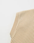 Lindsey Patch Pocket Ribbed Knit Short Sleeve Sweater