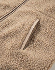 Solid Fleece Zip-Up Drawstring Pocketed Hooded Jacket