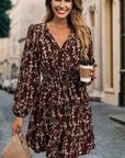 Ditsy Floral Long Sleeve Flared Mini Dress