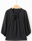 Bow Tie Neck 3/4 Sleeve Blouse