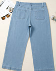 Plus Size Denim Textured Patch Pocket Jeans