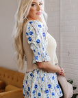 Barbara Waffle Floral Peplum Blouse