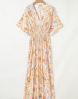 Boho Geometric V-Neck Maxi Dress