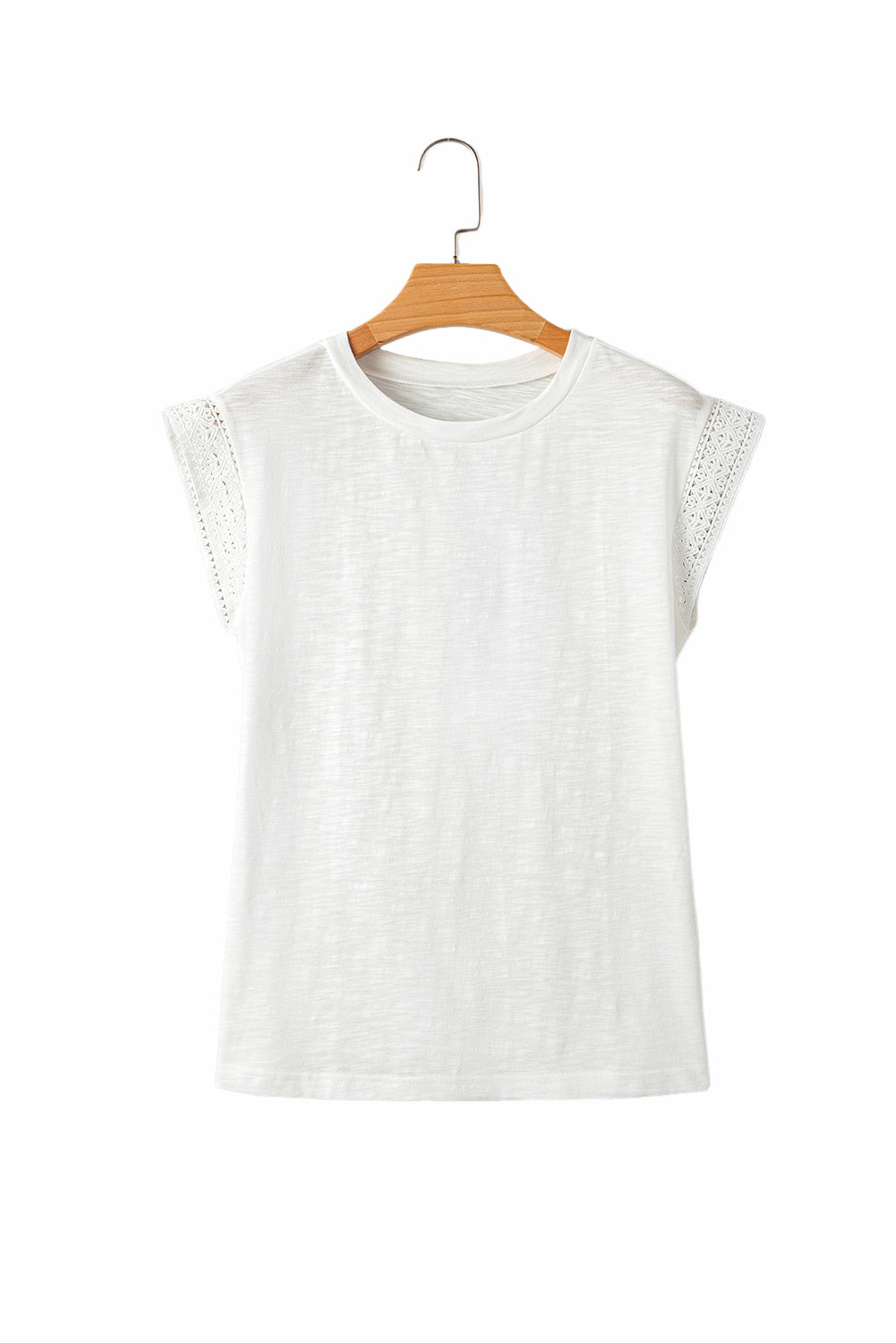 Lace Patchwork Cap Sleeve T-Shirt