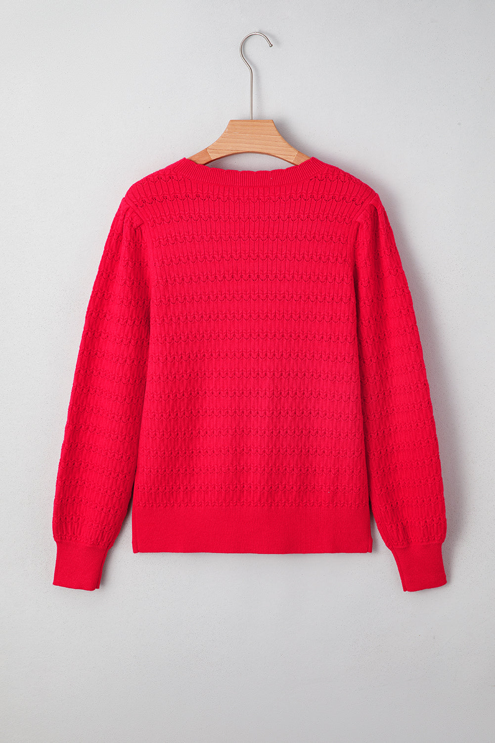 Kay Knit Ribbed Cuffs Crew Neck Sweater