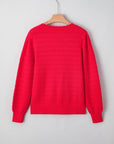 Kay Knit Ribbed Cuffs Crew Neck Sweater
