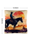 Watercolor Desert Cowboy Throw Pillow Case Made in America