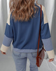 Colorblock Star Patchwork Long Sleeve Top