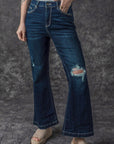 Khloe High Rise Ripped Bell Bottom Jeans