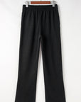 Solid Fleece-Lined Drawstring Waist Pants