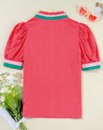 Becky V Neck Short Sleeve Blouse