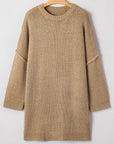 Solid Slouchy Drop Shoulder Sweater Dress