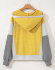 Margot Stripe Drawstring Loose Fit Hooded Top