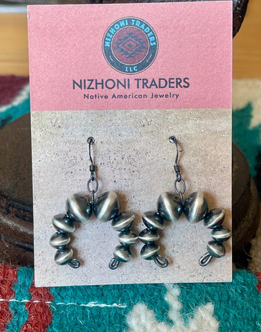 Vinita Handmade Sterling Silver Navajo Dangle Earrings-Unique Style