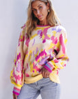 Aria Colorblock Balloon Sleeve Sweater