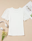 Kora Eyelet Pattern Short Sleeve Top