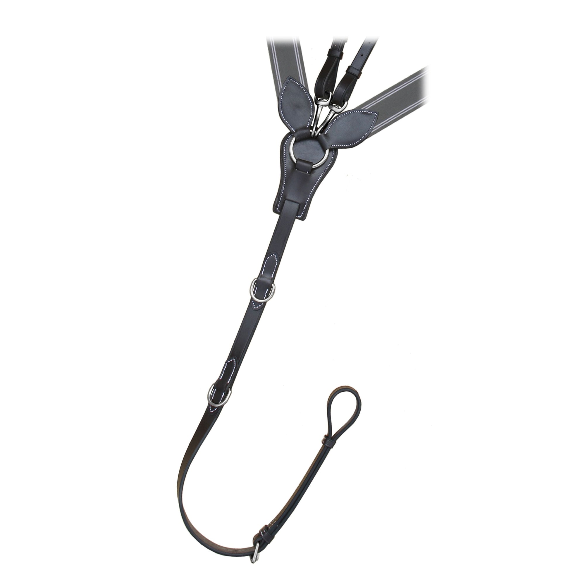 ExionPro Wide Elastic 3 Point Breastplate - Grey Elastic &amp; White Lines