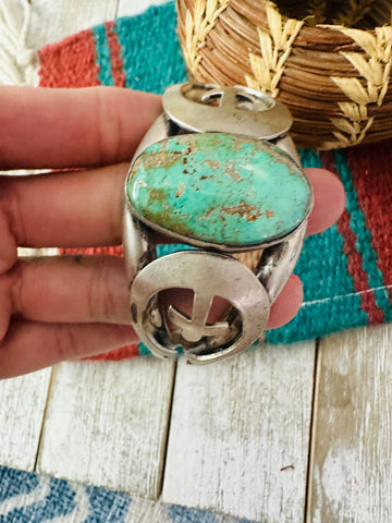 Navajo Sterling Silver & Turquoise Cuff Bracelet