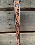 Brown Floral Tooled Lariat & Leather Combo Halter