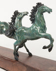 Arabian Horses Galloping Western Equestrian Art Bronze Limited Edtion Sculpture