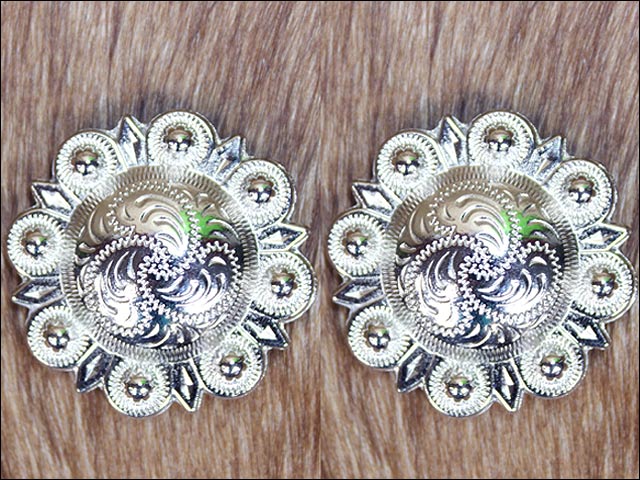 Western Screw Back Concho Nickle Finishberry Saddle Bling Cowgirl