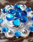Capri Blue Crystals Berry Silver Bling Headstall Saddle Hilason