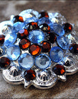 Aquamarine And Topaz Crystals Berry Headstall Saddle Cowgirl Hilason