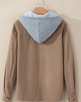 Isabella Hooded Drawstring Corduroy Shacket
