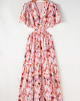 Eve Flutter Sleeve Cutout Long Dress