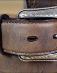 3D Crazy Correct Brown Men'S Western Basic Leather Belt