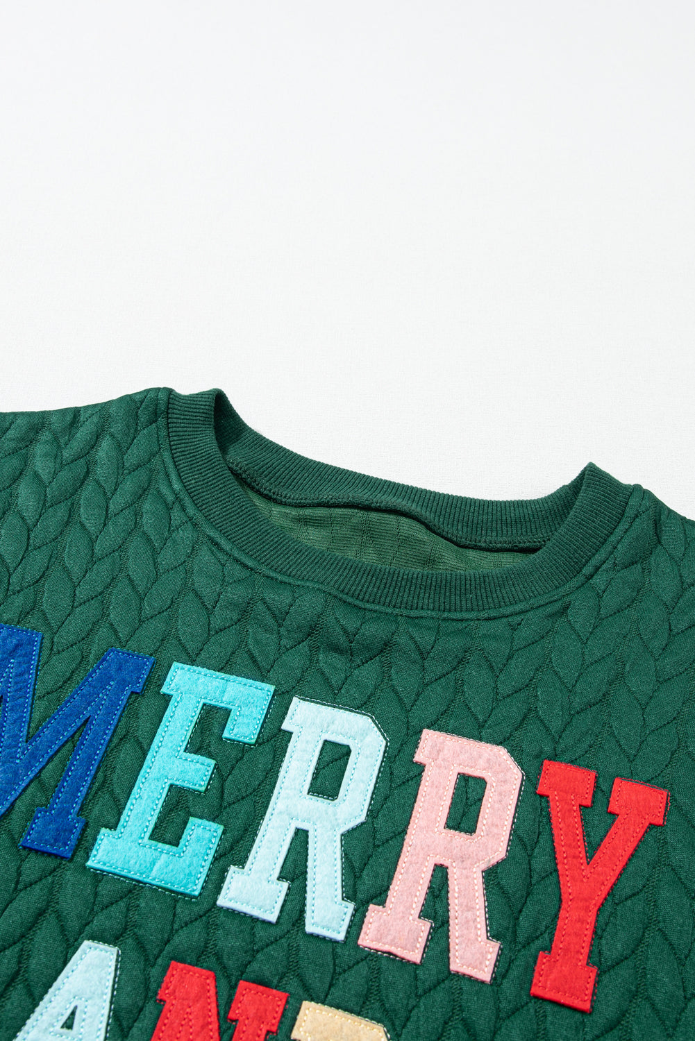 Christmas Merry And Bright Cable Knit Pullover Sweatshirt