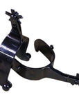 Hilason Black Steel Men Rodeo Spurs 5 Points Notched Rowels