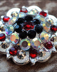 Black Siam Ab Crystals Berry Headstall Saddle Tack Hilason