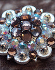 Brown Ab Crystals Berry Headstall Saddle Tack Bling Hilason