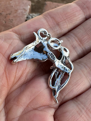 Native Crafted Sterling Silver Wild Horse Charm