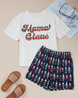 Plaid Mama Claus Tee and Nutcracker Shorts Set