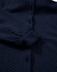 Solid Cable Knit Textured Puff Sleeve Shacket