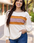 Ember Exposed Seam Knit Patchwork Top