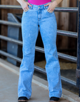 MIA TROUSERS - ACID WASH PINK POCKET
