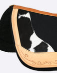 Hilason Western Wool Felt Horse Saddle Pad W/ Leather Along Boder