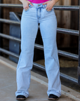 CHEYENNE TROUSERS - LIGHT WASH PINK POCKET