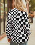 Checker Flap Pocket Button Front Shacket