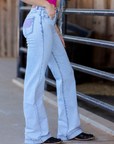 CHEYENNE TROUSERS - LIGHT WASH PINK POCKET