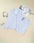 Bow Shirt and Pants Pajama Set